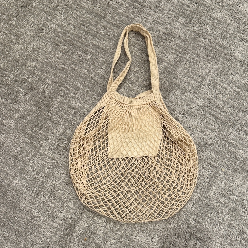 Beige Mesh Bag